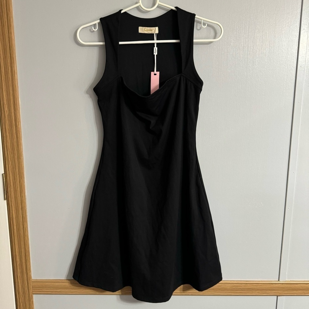 Qinsen Black Mini Dress Size Large